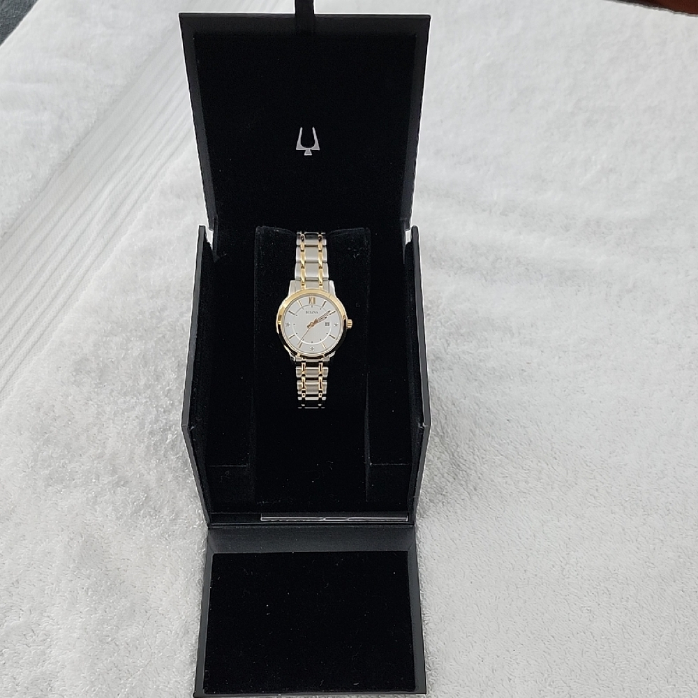 BULOVA Ladies Classic Collection Diamond Two Tone Watch - 98P175 - Picture 3 of 14